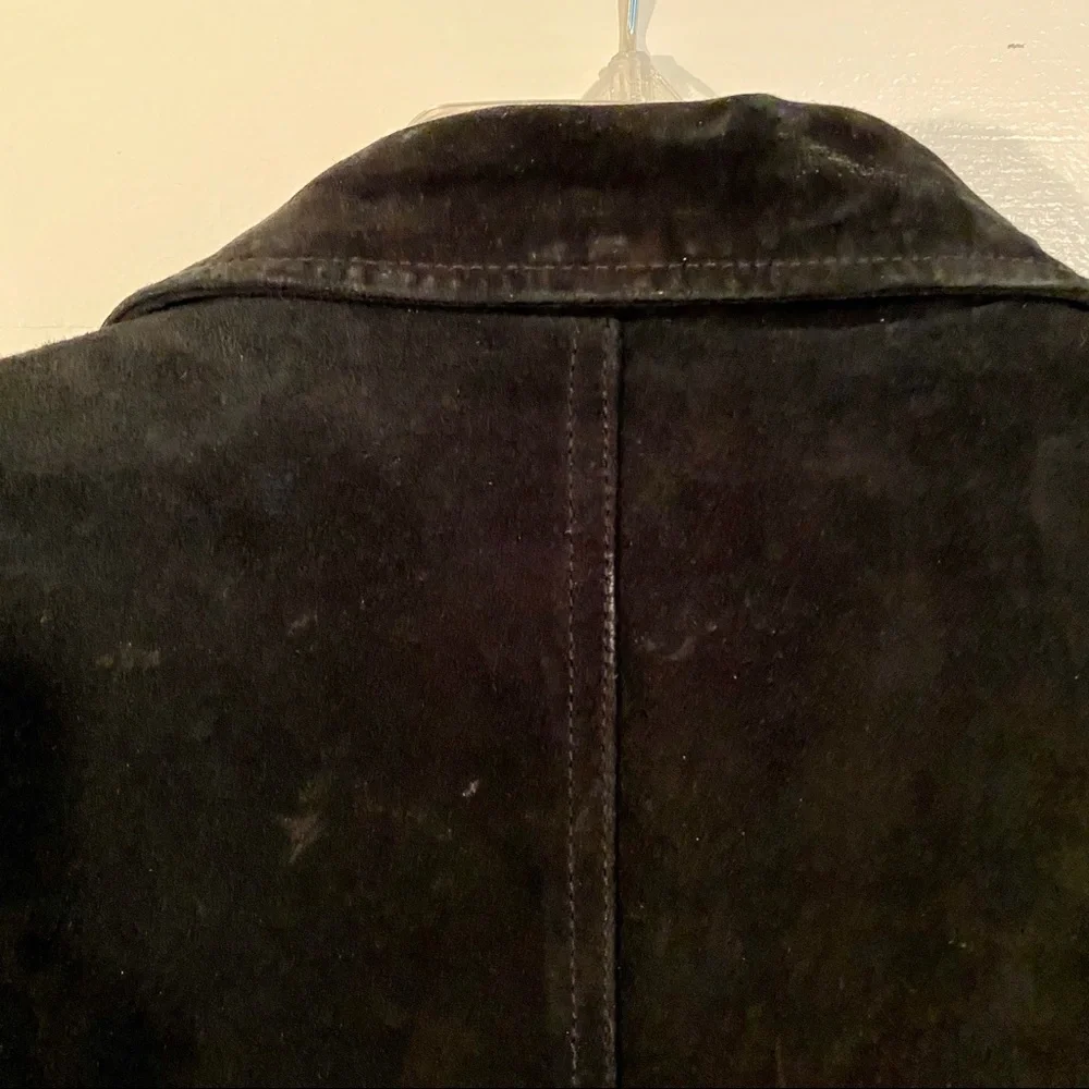 Suede Jacket Car Coat Black Womens Size Large - Picture 6 of 11